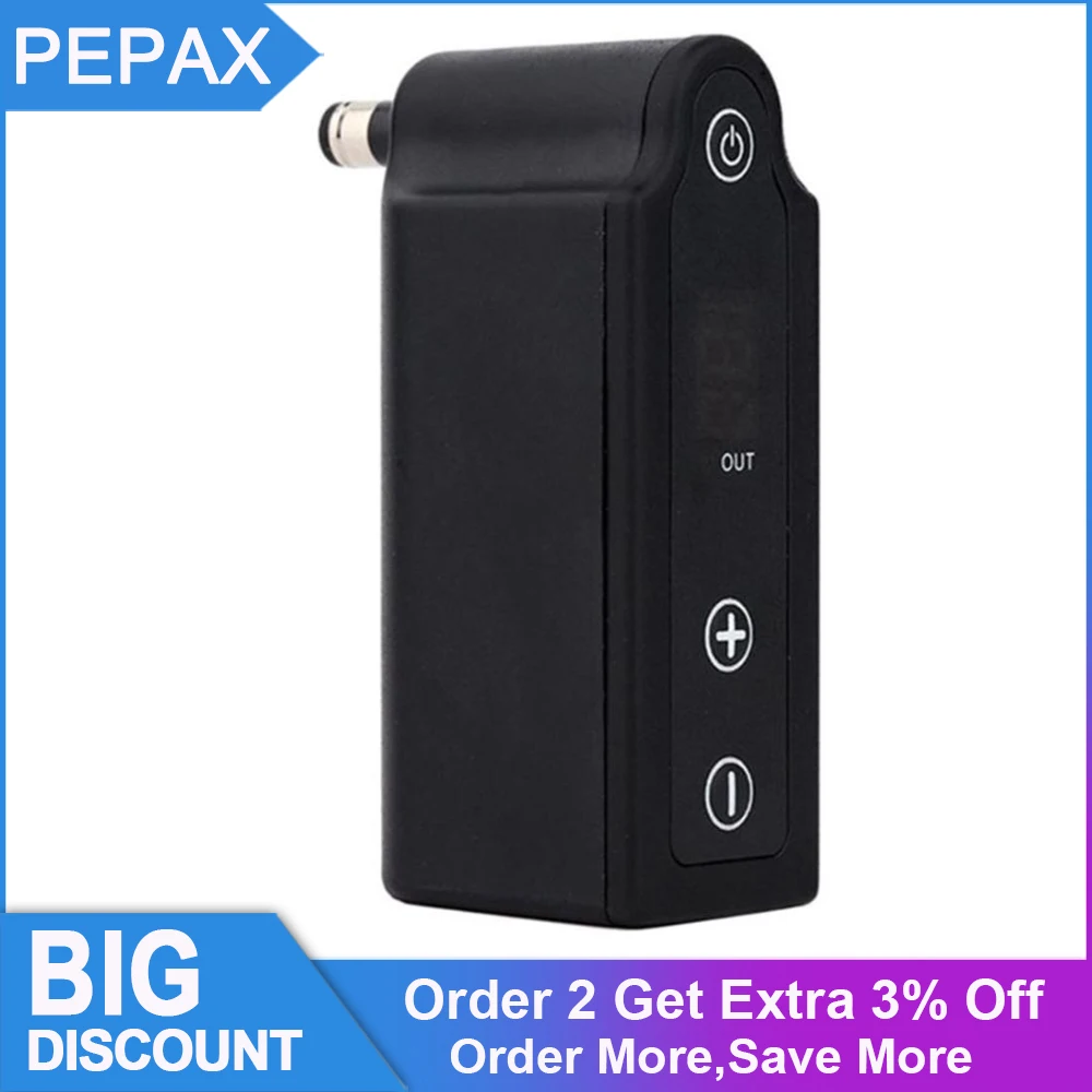 

PEPAX New Rotary Tattoo Machine RCA/DC Battery Wireless Adapter Power Supply - DC Interface