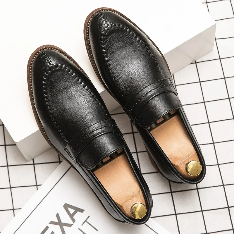 

2020 Classic Comfortable Men's Leather Shoes Non-slip Wear-resistant Rubber Sole Men's Shoes