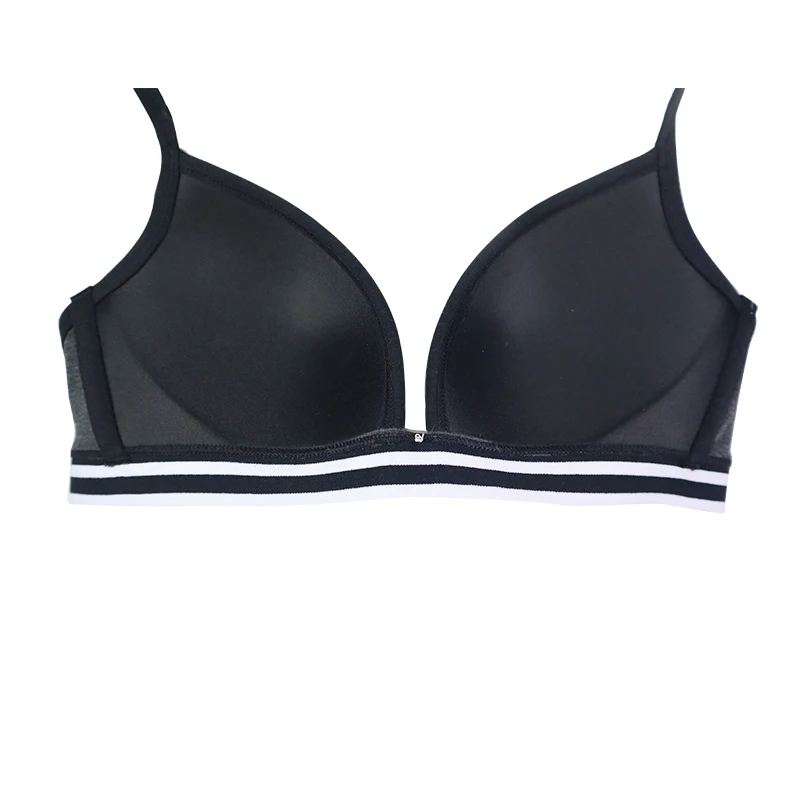 Women's Wireless Bra with Thin Cup Padded Breathable Organic Cotton underwear Fancy Jacquiard Elastic Band Female Lingerie