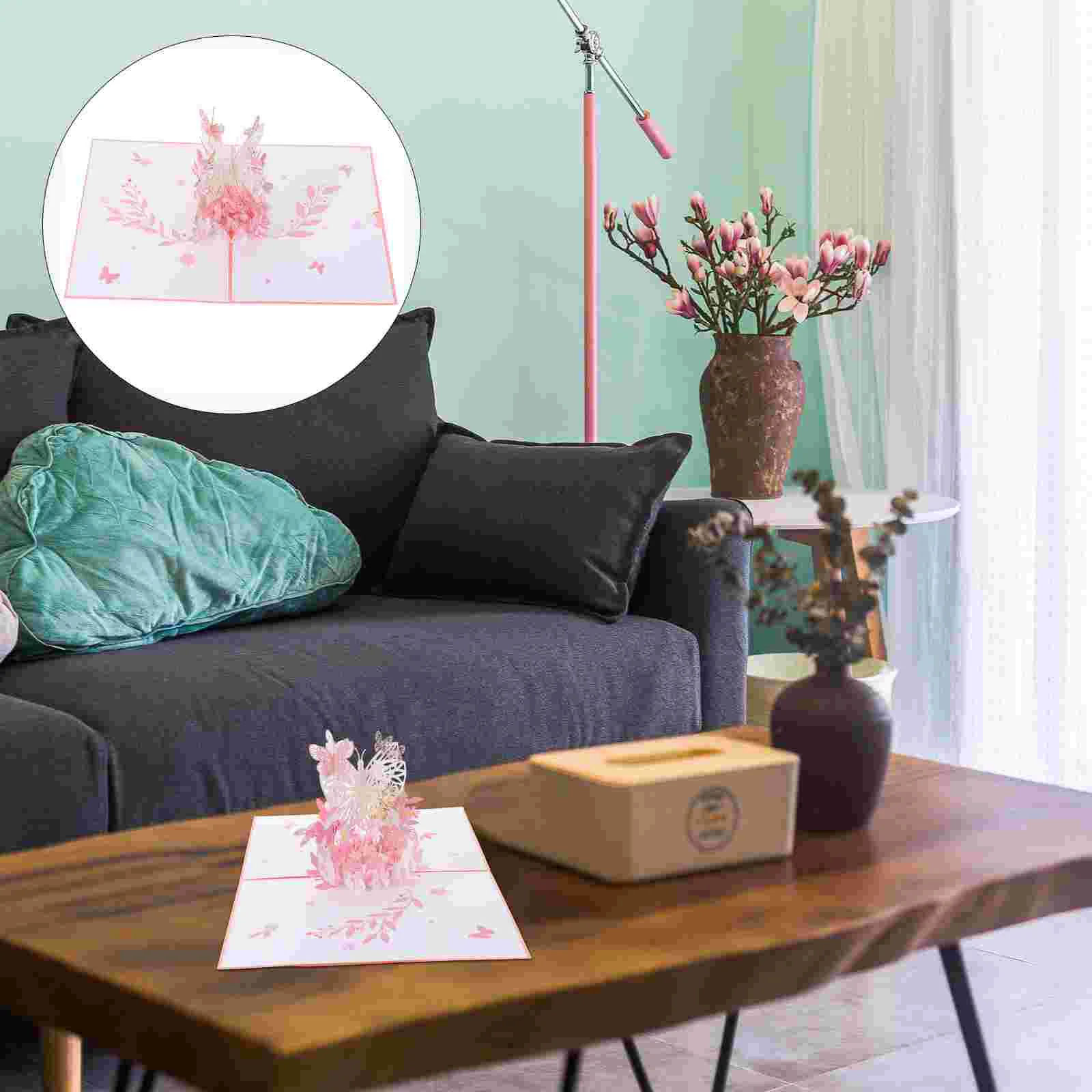 

1 Set of 3D Butterflies Shape Greeting Cards Romantic Love Blessing Cards Chic Gift Cards