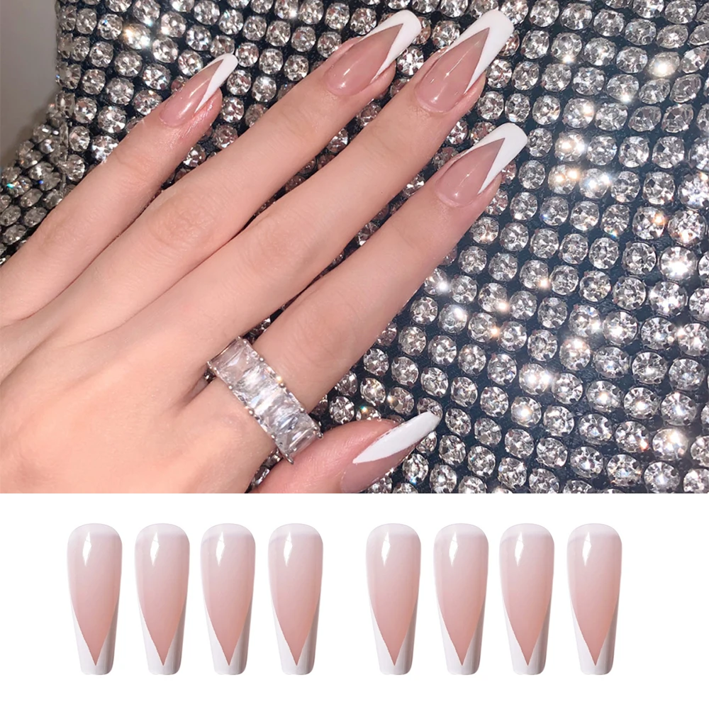 

24pcs/Box Detachable Artificial Coffin Full Cover Ballerina False Nails Fake Nails Wearable Nail Tips