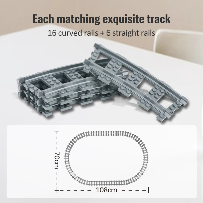 

848PCS City Mini Power Function Train Retro Track Bricks Figures Sets Building Blocks Christmas Gifts Toys For Children