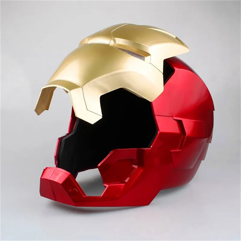 Champagne No Box Железный человек 1:1 Косплей Маска MK42 ПВХ фигурка игрушка со светодиодный светильник Железный человек Шлем Коллекция Модель размер для детей - Цвет: Champagne No Box