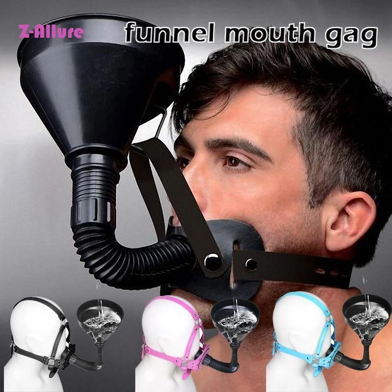Воронка забавная затычка для рта Связывание искусственная кожа шапка-маска
