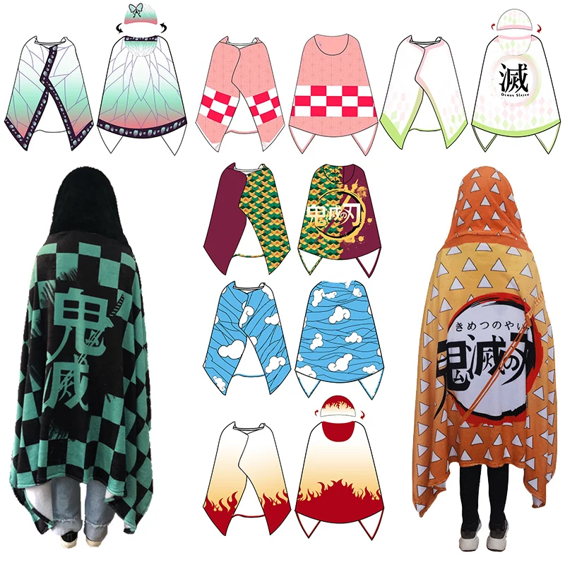 

Demon Slayer Kimetsu no Yaiba Kochou Kamado Tanjirou Shinobu Cosplay Cape Agatsuma Tomioka Giyuu Blanket Shawl Coat Cloak