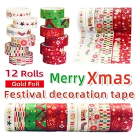 12pcslot christmas series masking washi tape decorative adhesive tape xmas decora diy scrapbooking sticker label stationery