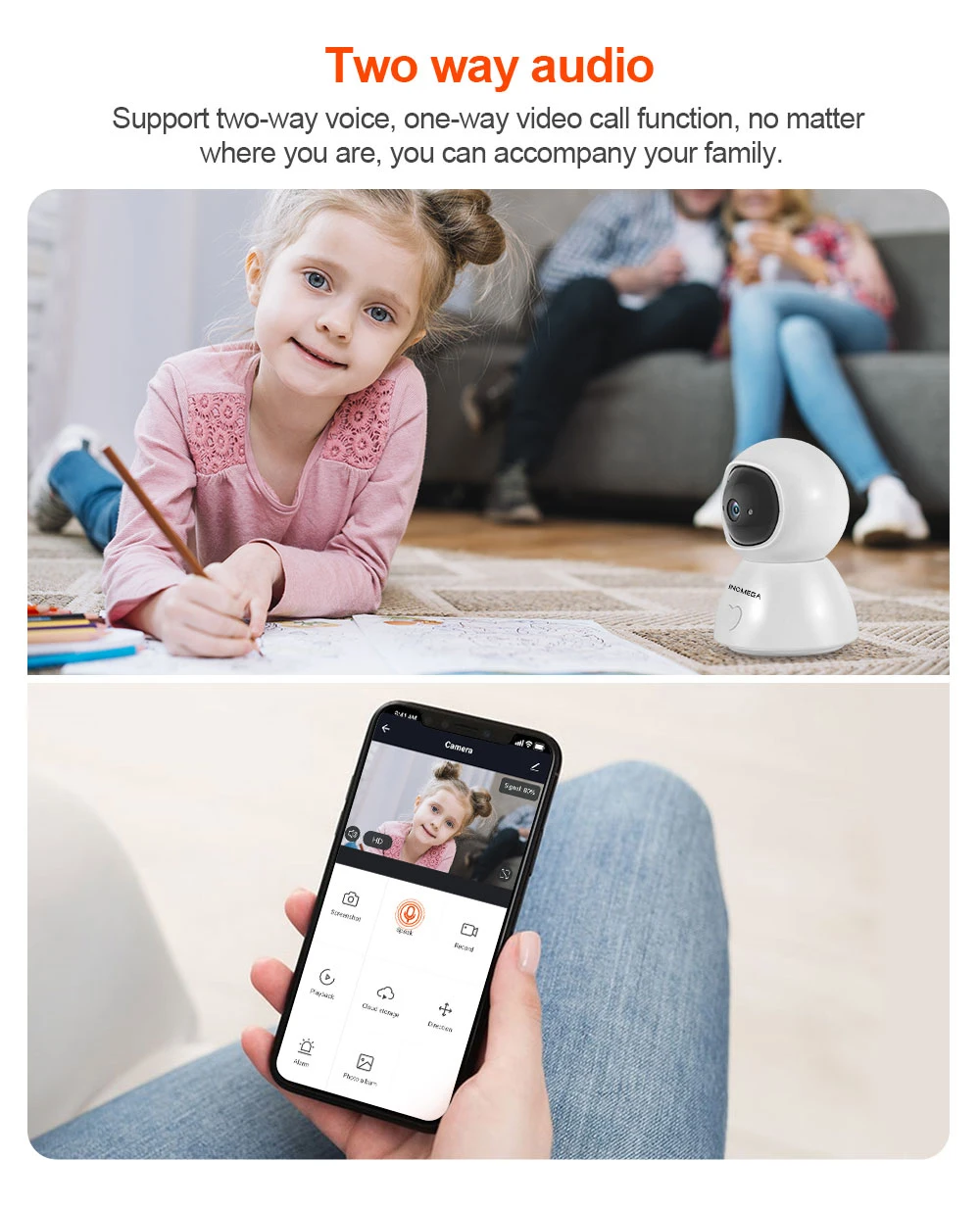 INQMEGA 5G Tuya IP камера с двумя полосами WiFi 1080P HD инфракрасное ночное видение детский