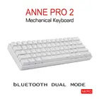 Миниатюрная Механическая игровая клавиатура Anne Pro 2 Pro2 NKRO bluetooth 5.0 Type-C RGB 60%, клавиатура Cherry Gateron Kailh с переключателем красно-коричневого цвета