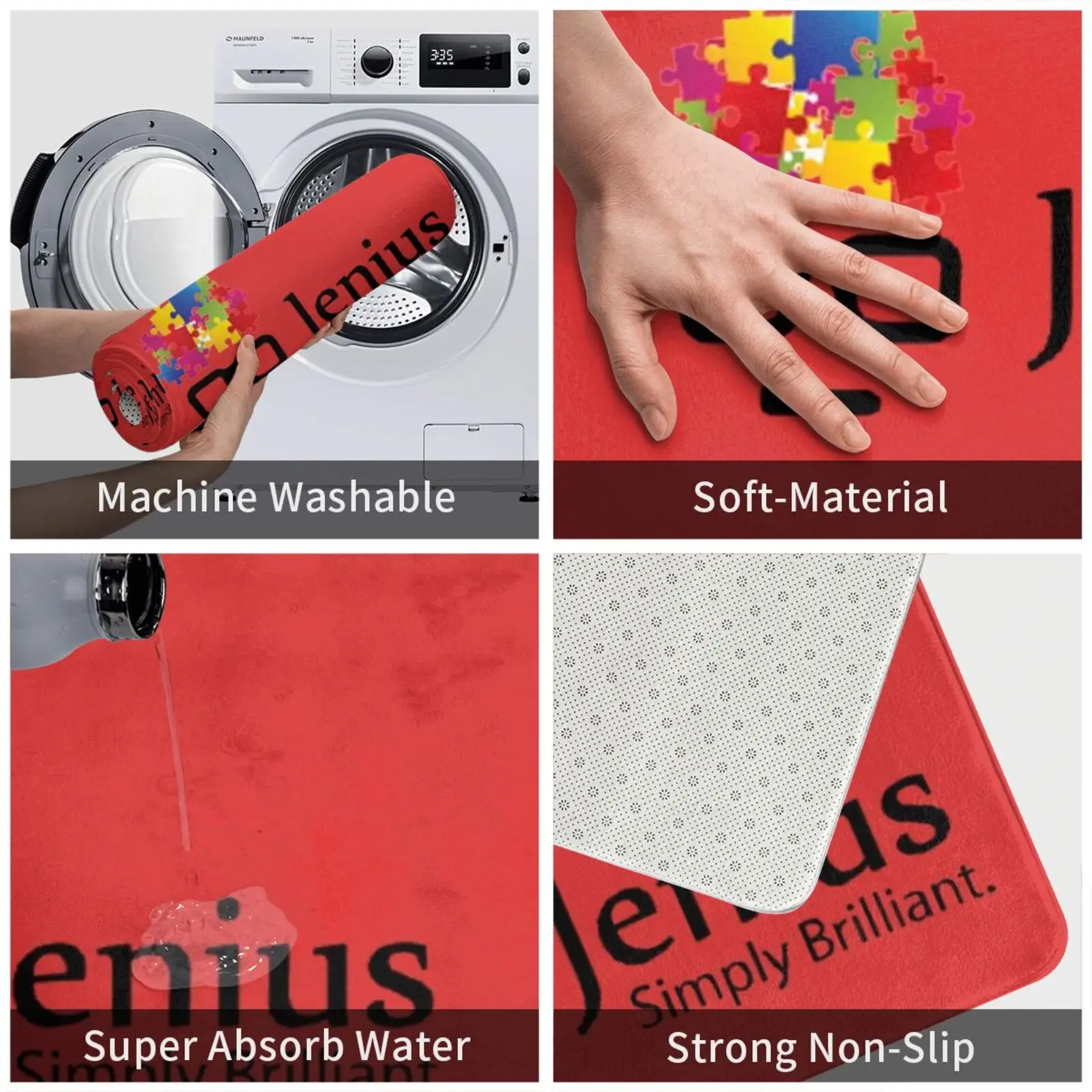 Jenius просто блестящий коврик подушка Мягкий Нескользящий ирфанистический аниме