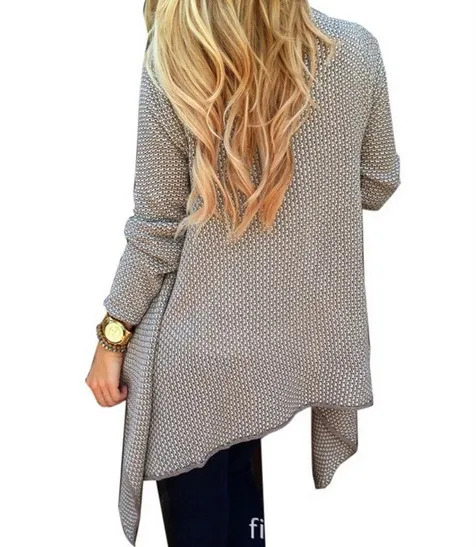2021 Winter New Women Long Sleeve Thick Sweaters Cardigans Casual Solid Irregular Knitted Sweater Outwear Coat |
