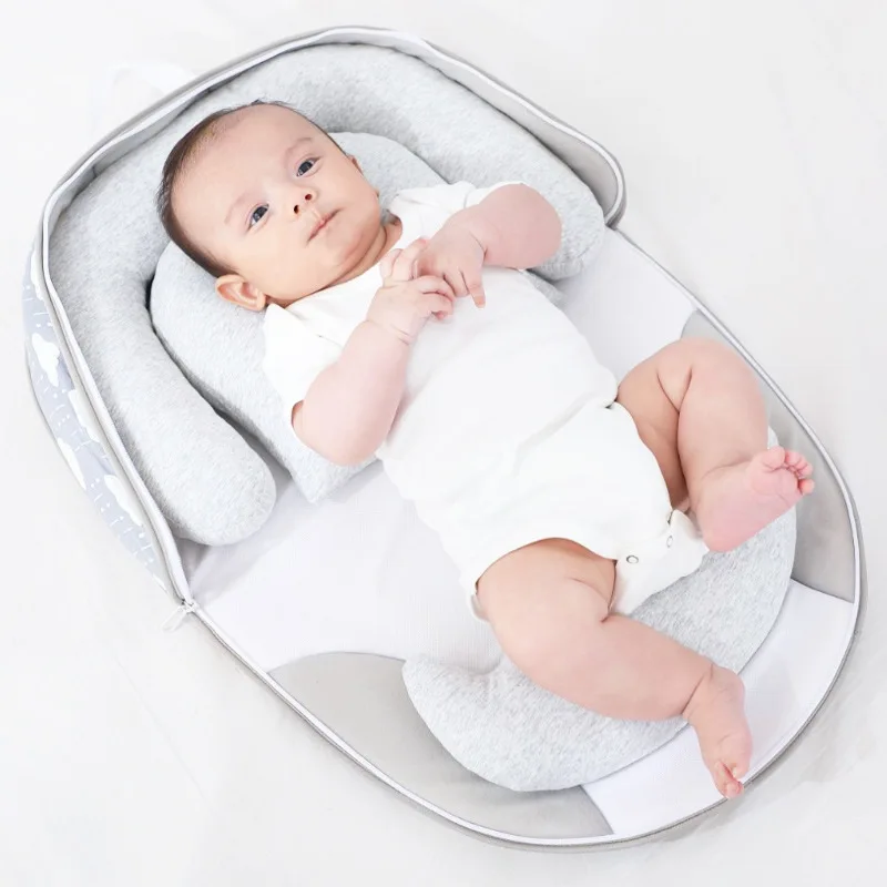 62*46 Collapsible Baby Nest Bed Portable Crib Travel Bed Infant Toddler Cotton Cradle for Newborn Baby Bed Bassinet