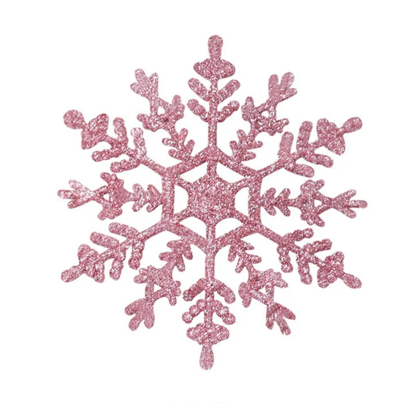 Пластиковые посыпать порошок Снежинка Висячие украшения Рождественская елка