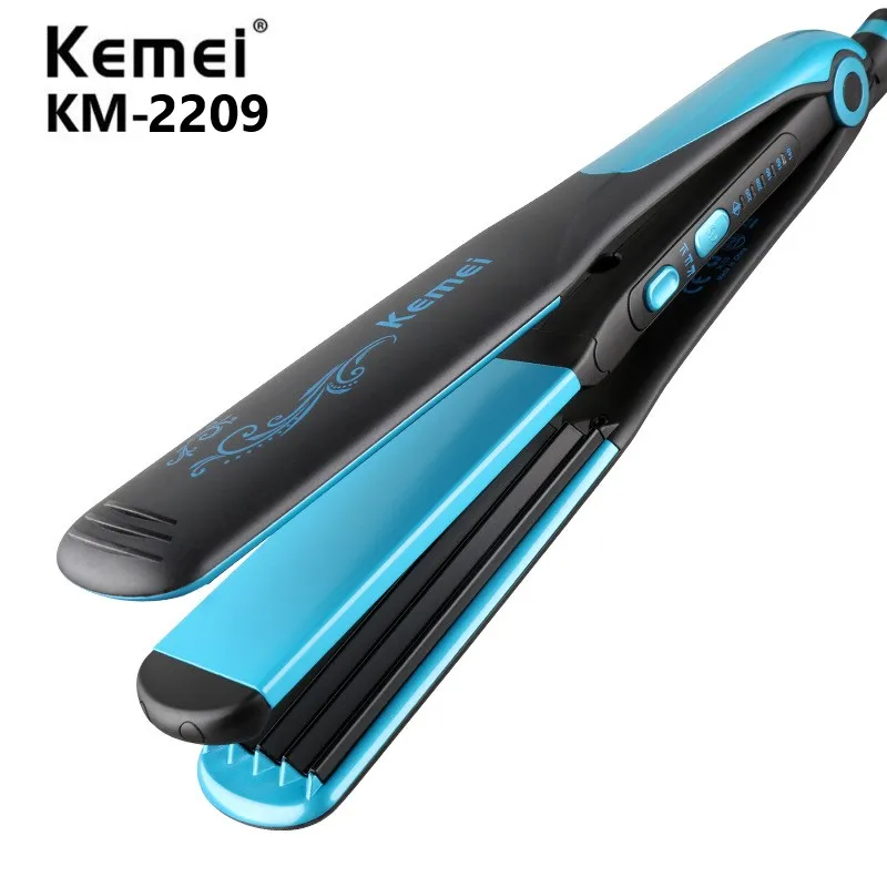 

kemei 110-240V kemei hair straightener professional 2 in 1 ionic straightening iron & curler styling tool curling irons