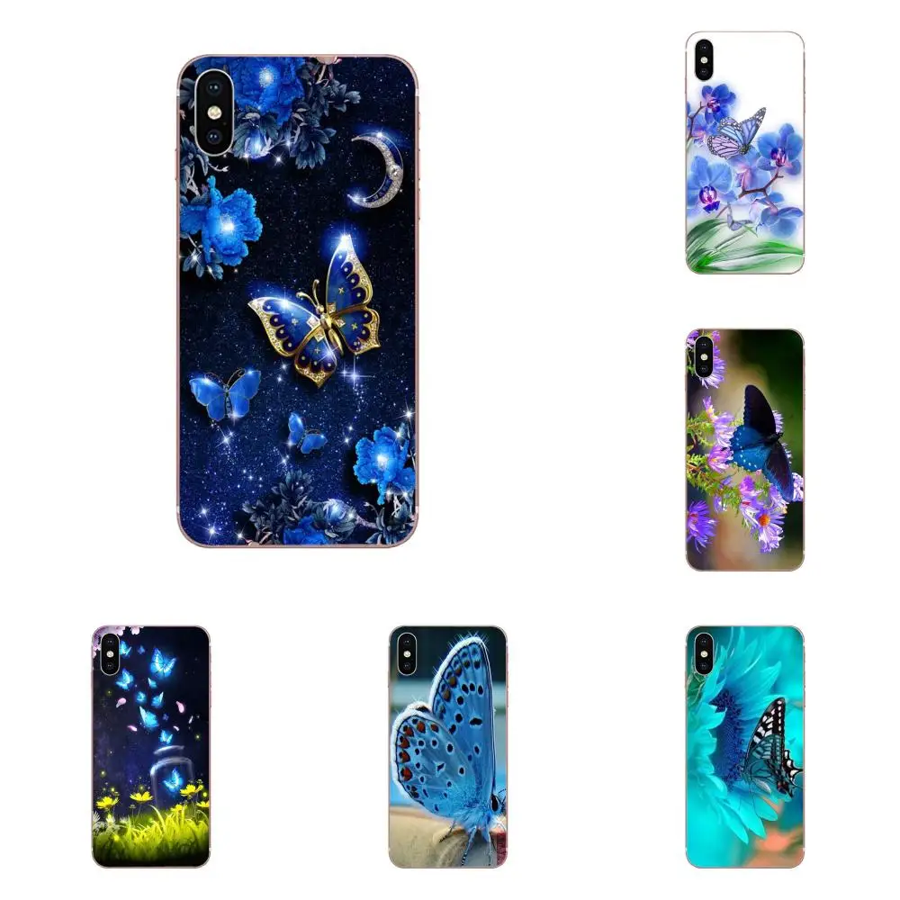 Чехол с изображением синей Бабочки модные для Galaxy J1 J2 J3 J330 J4 J5 J6 J7 J730 J8 2015 2016 2017 2018