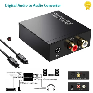digital to analog audio converter optical fiber toslink coaxial signal to rca rl 3 5mm jack adapter audio decoder dac amplifier free global shipping