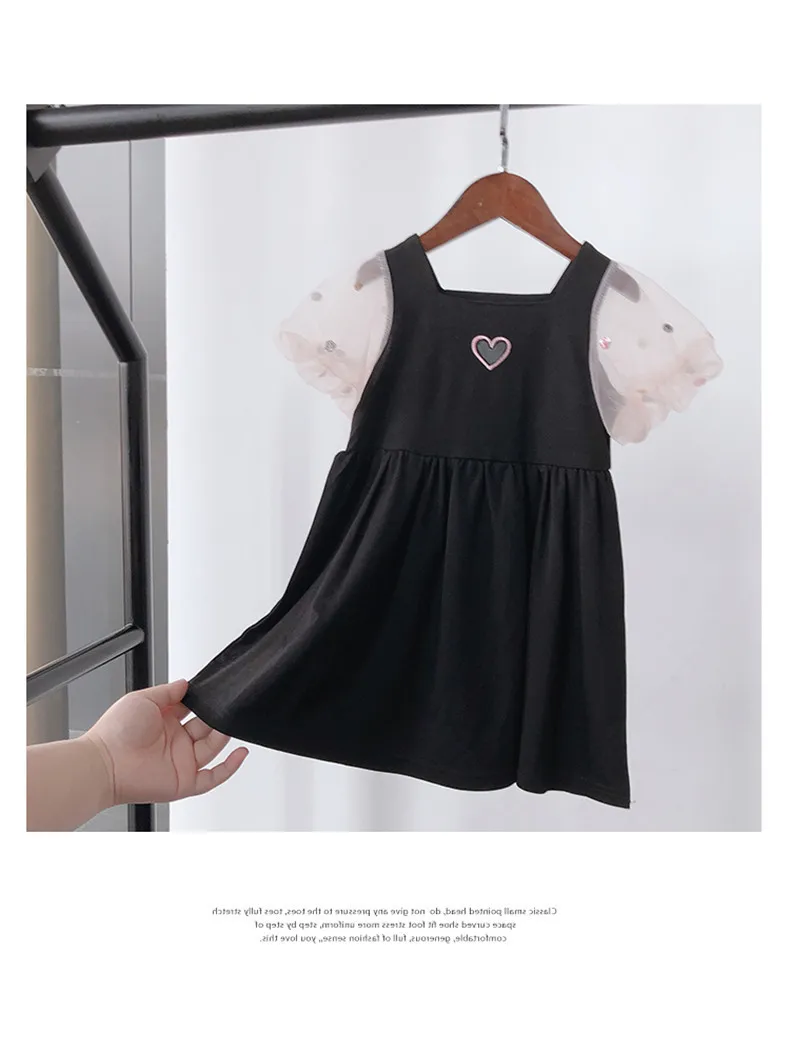 

Kids Girl's Dress New Fashion Love Embroidered Dress Girl's Princess Dress