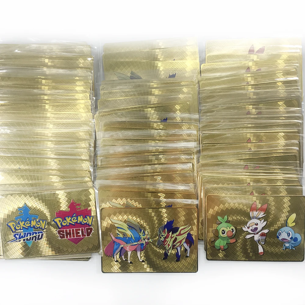 Tomy Pokemon металлическая карта GBC чехол 3D флэш-карты Меч Щит скорбанни Grookey Sobble