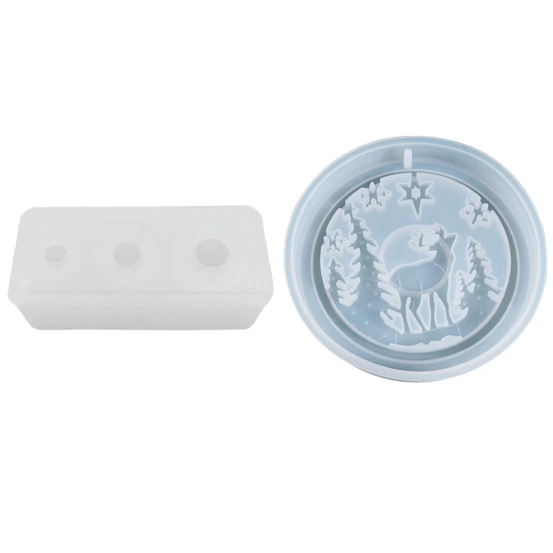 

2 шт., силиконовая форма: 1 шт., Рождественская елка, Рождественская елка, лось, силиконовая форма и 1 шт., форма с тремя последовательными орбам...