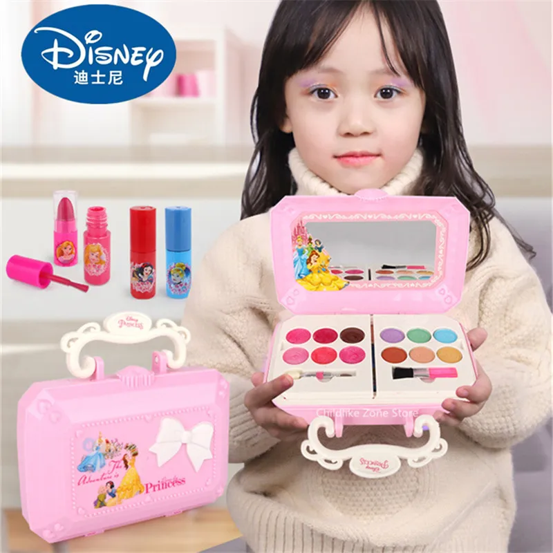 

Disney Girl Simulation Makeup Set Pretend Play Toy Nail Polish Lipstick Cosmetics Set Princess Make Up Toys for Children Gifts