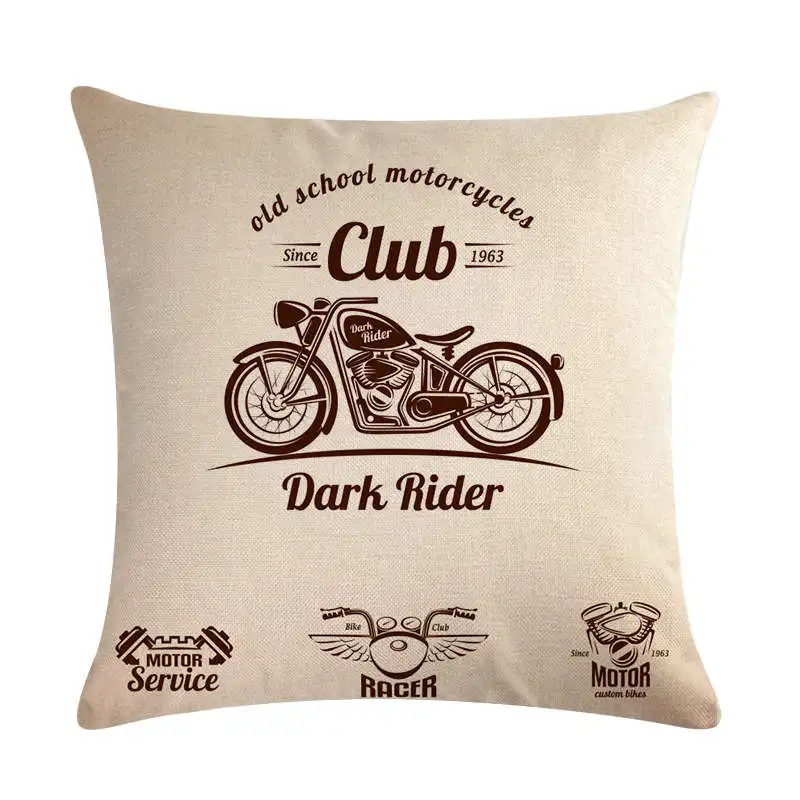 Тяжелая машина мотоцикл узорчатый чехол пират Подушка &quotчереп&quot крышка льняные