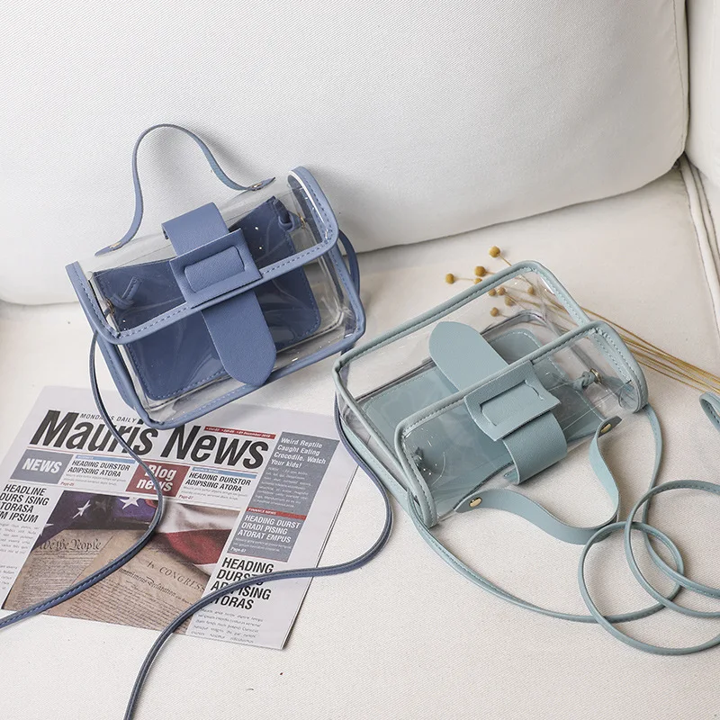 Весна лето 2020 модная женская прозрачная квадратная сумка на лямках крутая ПВХ