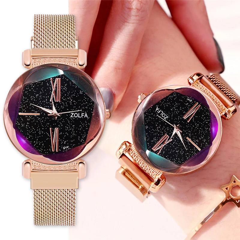 Новые женские изысканные часы с магнитной пряжкой звездное небо Роскошные
