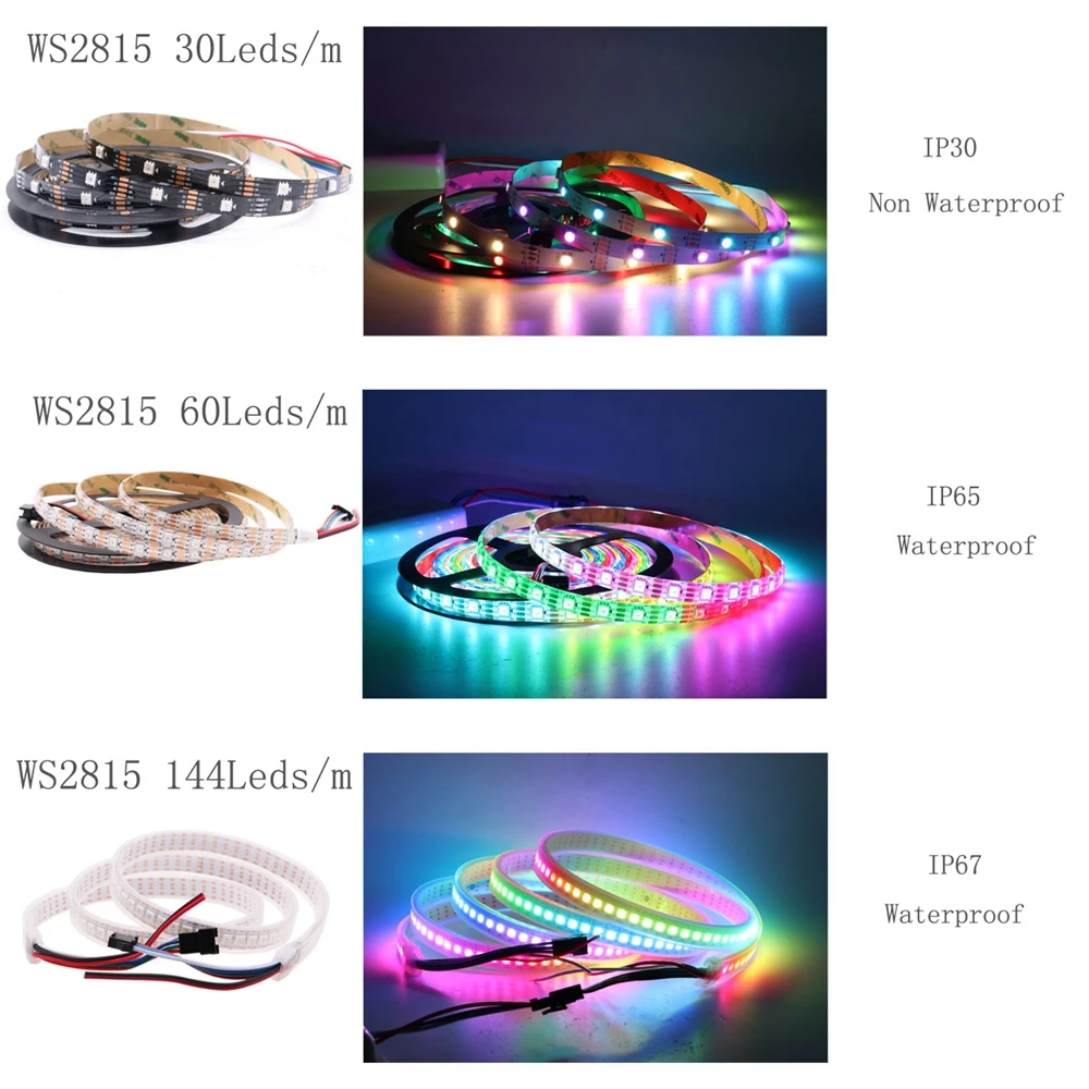 WS2811 WS2812B WS2813 WS2815 30/60/светодиодный s/m RGB светодиодный полосы индивидуально