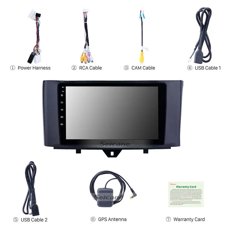 Автомагнитола Seicane Android 10 для Mercedes Benz Smart Fortwo 2010-2015 мультимедийный GPS трек Carplay dvd 2din