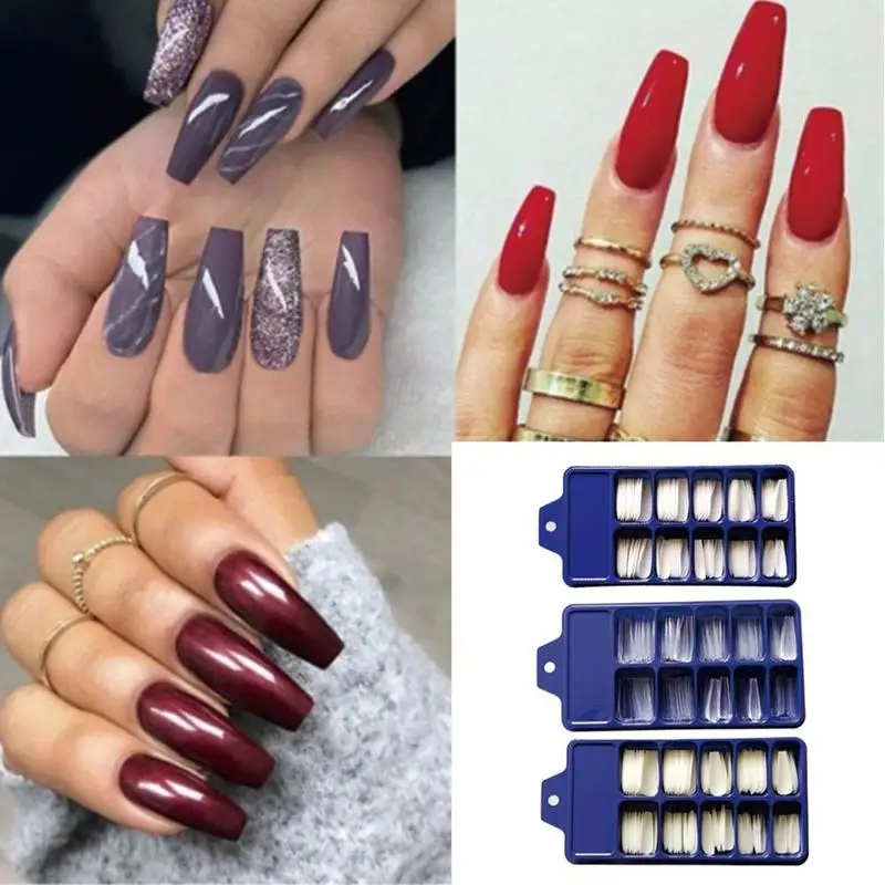 

Acrylic False Fake Nail Art Fingernail Oval Professional 100Pcs Nail Cover Card Full Color Fasle Art Polish Fingernail Full G8A6