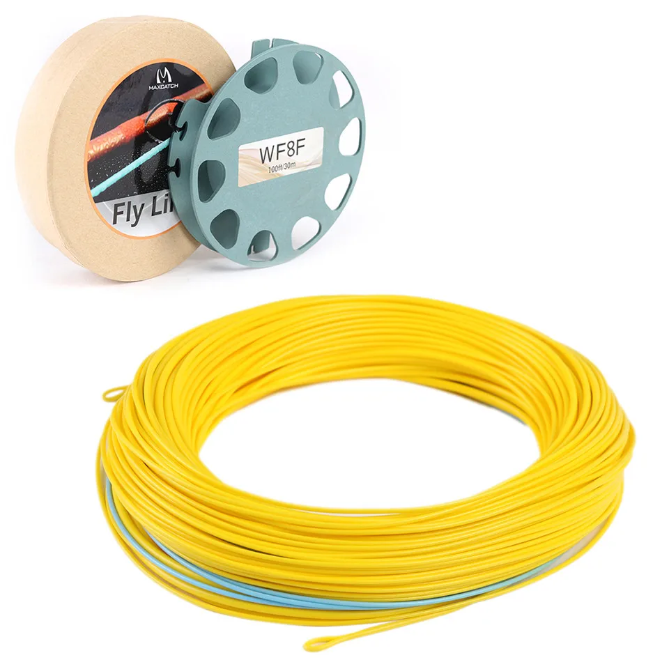 Плавающая рыболовная леска Maximumcatch для ловли нахлыстом 7 10 Вт футов синего/желтого