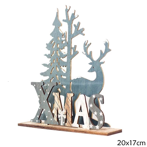 A Deer 2 1 комплект мульти DIY креативные деревянные поделки РОЖДЕСТВЕНСКИЕ Санта/олень деревянные украшения для домашнего стола украшения для рождественской вечеринки - Цвет: A Deer 2