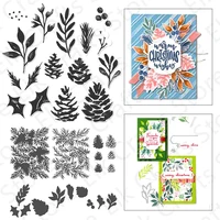 holly fruit metal cutting dies and clear stamps for diy scrapbooking paper crafts template handmade decoration new arrived 2021