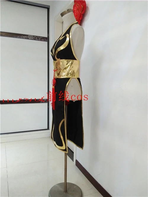 2019 Game Chun Li Black Dress Cosplay Costume Halloween Costumes for Women Adult |