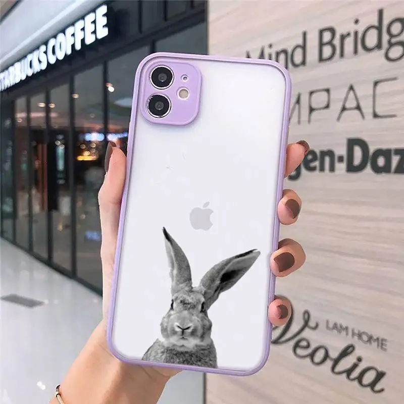 

Rabbit lovely cute animal Phone Case matte transparent For iphone 7 8 11 12 plus mini x xs xr pro max cover