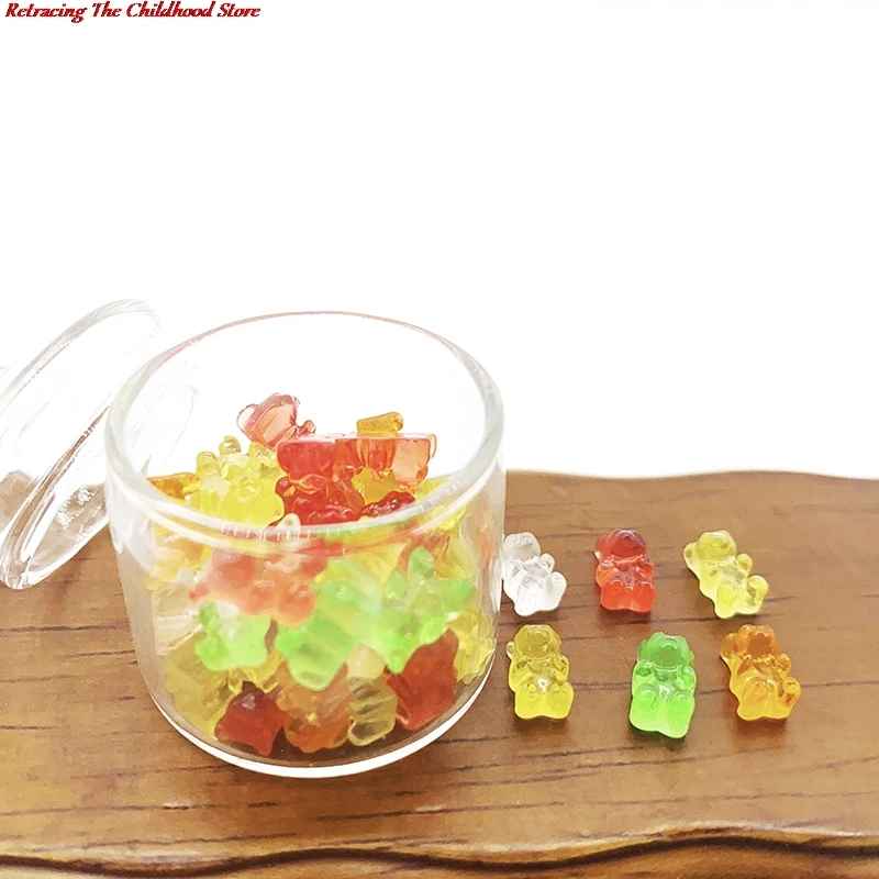 

20 шт. миниатюрные Разноцветные Украшения из смолы в виде медведя, поделки «сделай сам», украшение для кукольного домика, конфет