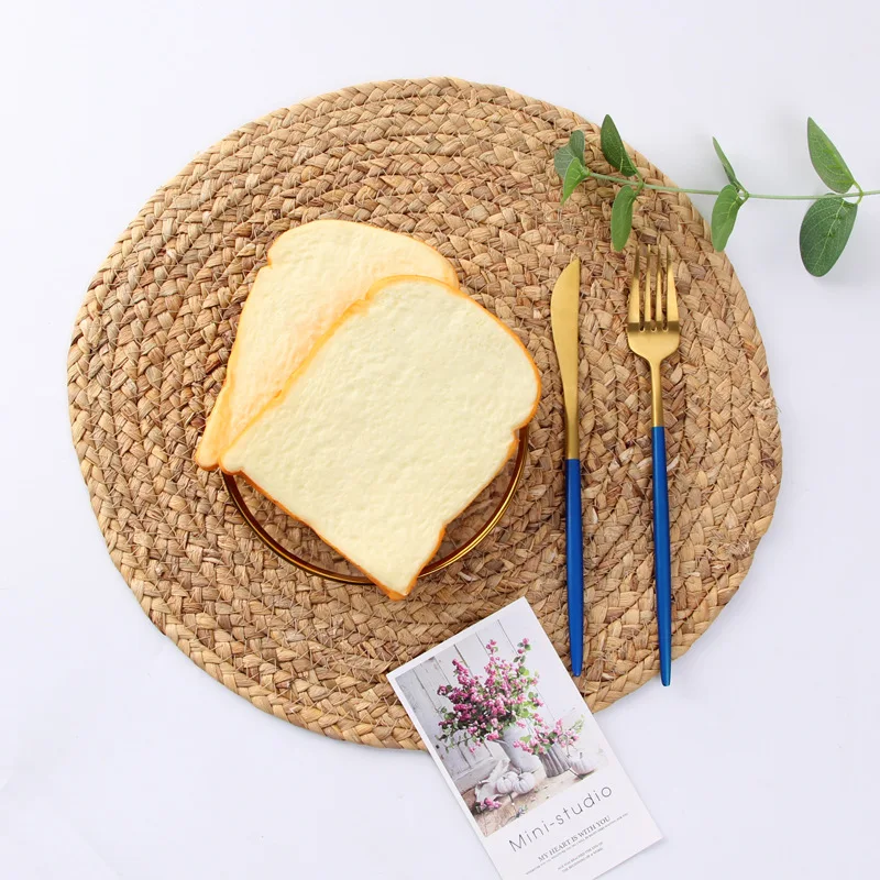 Round Handmade Natural Gourd Straw Insulation Pad Solid Placemats Non Slip Table Mats Kitchen Accessories Decoration Coaster | Дом и сад