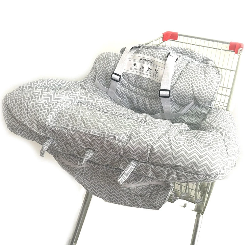 

Foldable Baby Shopping Cart Covers Protection Polyester Dining High Chair Seat Cushion with Safety Belt Trolley Soft Pad Infant