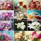 GATYZTORY алмазная живопись, вышивка крестиком, алмазная живопись, искусство, цветок, домашний декор, подарок, вышивка, распродажа, полностью квадратные Стразы ручной работы