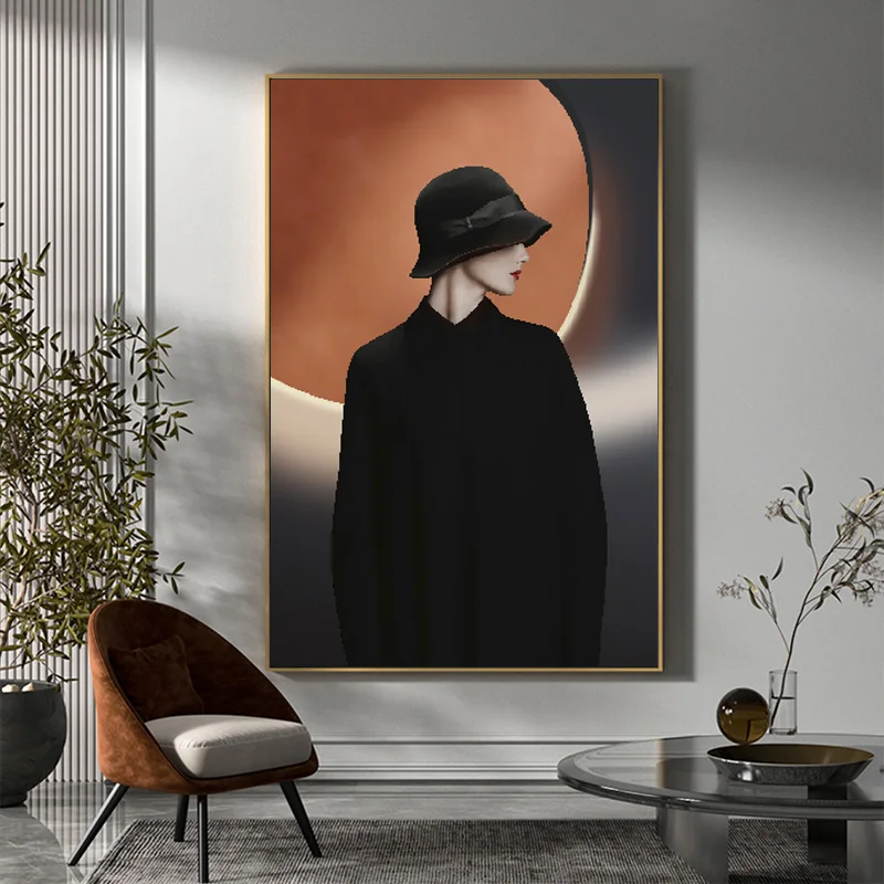 Холст для живописи абстрактная Скандинавская плакаты портреты и принты Черный