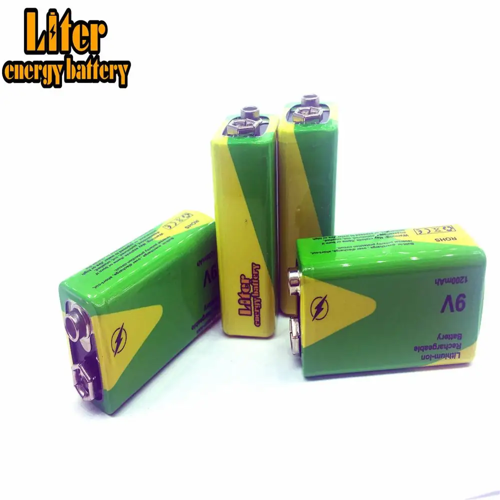 

1/2/4x 4.8x2.6x1.7cm Ni-MH Battery 9V 1200mAh Long Lifespan Battery Replacement 9 V 1200mAh Smoke Detectors Alarms Toys Bateria