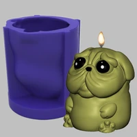 3d cute puppy candle silicone mold for handmade desktop decoration gypsum epoxy resin aromatherapy candle silicone mould