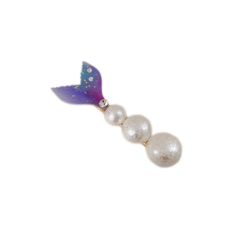 

New Arrival Mermaid Pearl Hair Clips Korean Crystal Fishtail Barrettes Colorful Sequin Side Clip Accessories Beauty Styling Tool