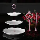 Подставка для торта, 2 или 3 уровня (тарелка в комплект не входит), металлическая, серебристаяЗолотистая, 1 комплект