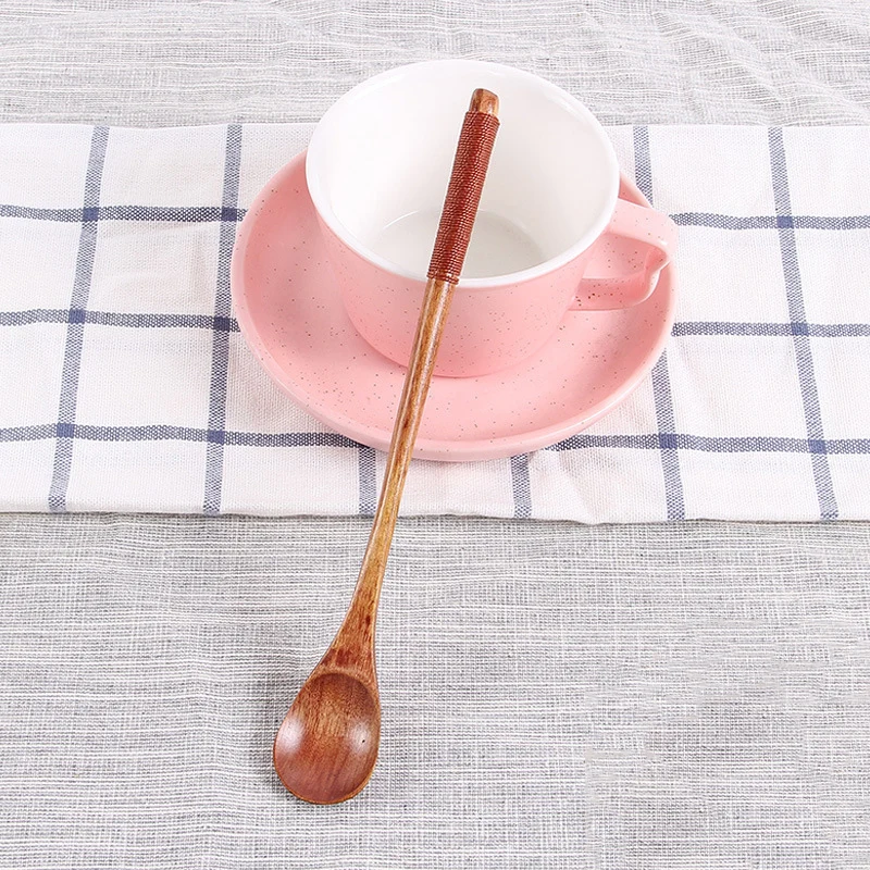 1 шт. кофейная ложка с длинной ручкой натуральная креативная деревянная посуда
