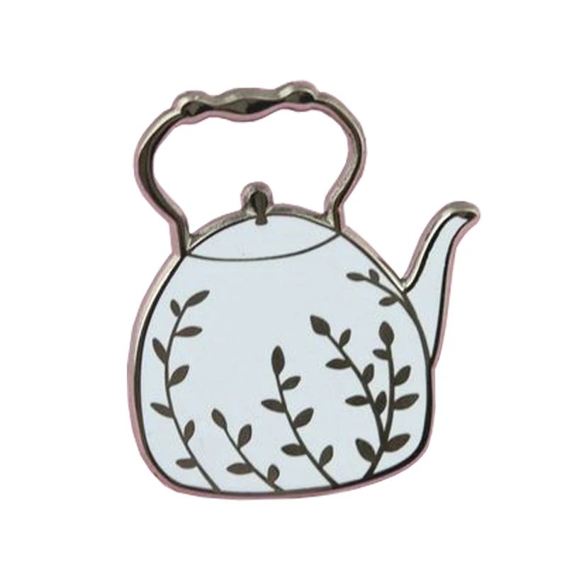 Kawaii брошь в виде чайного горшка цветок чай эмалированная заколка кошка горшке