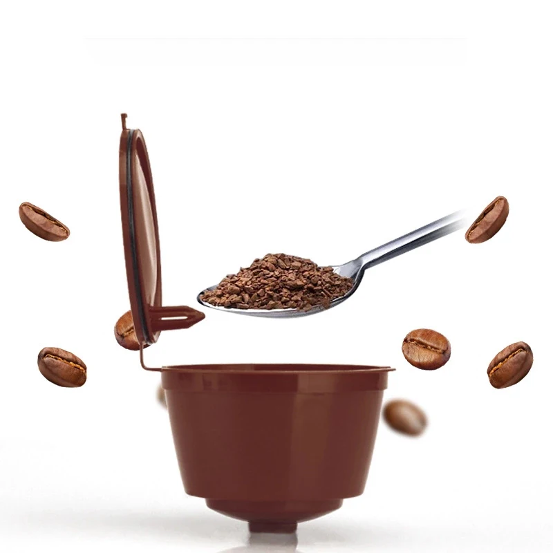 5PCS Refillable Coffee Capsules Refilling Filter Pod Reusable Cup Spoon Brush Set ware Gift | Дом и сад