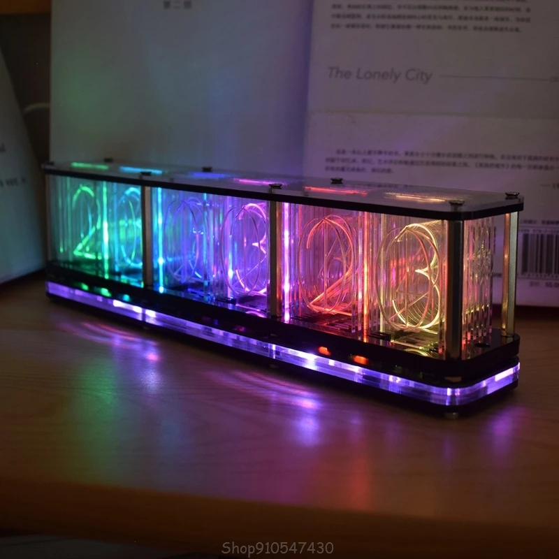 

DIY Kits RGB LED Imitate Glow Tube Clock LED Music Spectrum Time tube Night light Full Color RGB Home Decoration Gift D17 20