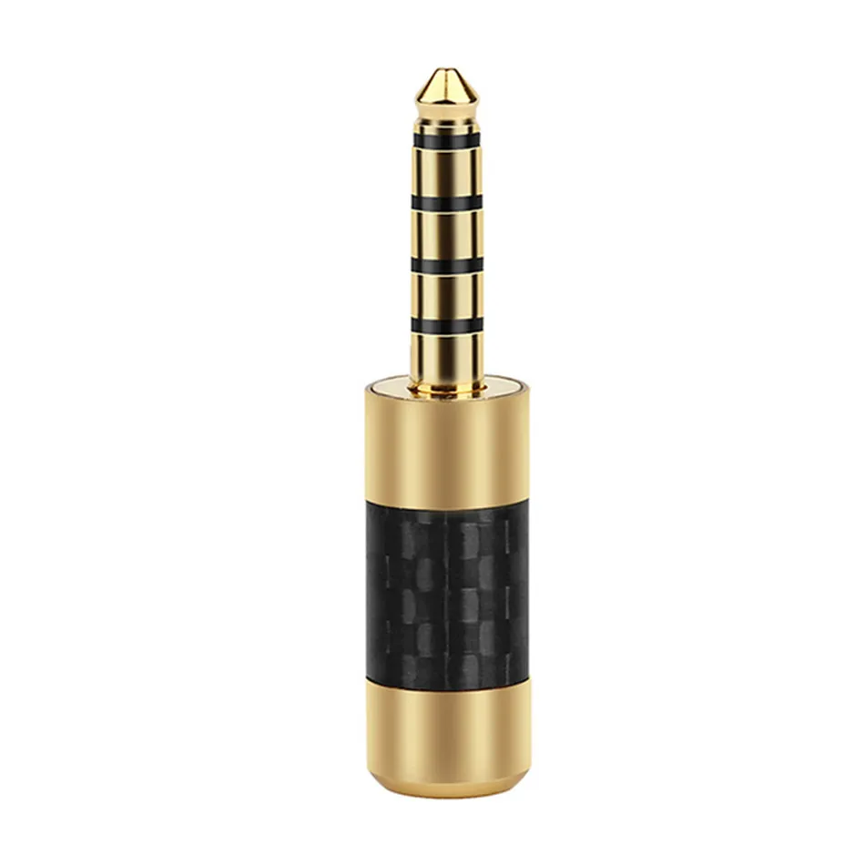 

2pcs 4.4mm Plug Audio Jack 5 Poles Carbon Fiber HiFi Earphone Plug For Headset Gold Plated Solder Wire Connector Metal Adapter
