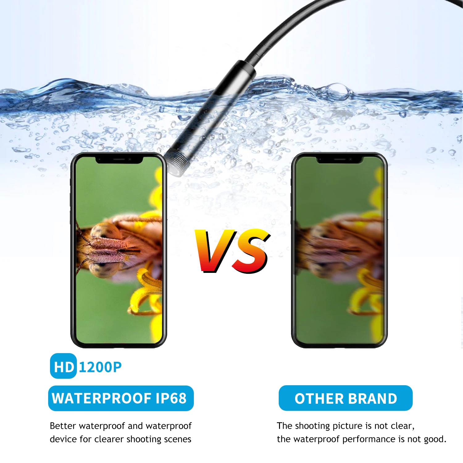 Камера Эндоскоп беспроводная 8 мм IP68 2 м светодиодов|Камеры видеонаблюдения| |