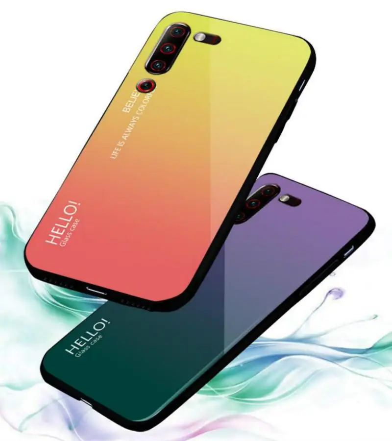 Чехол-накладка для Lenovo Z6 Pro Lite из закаленного стекла с градиентом | Мобильные